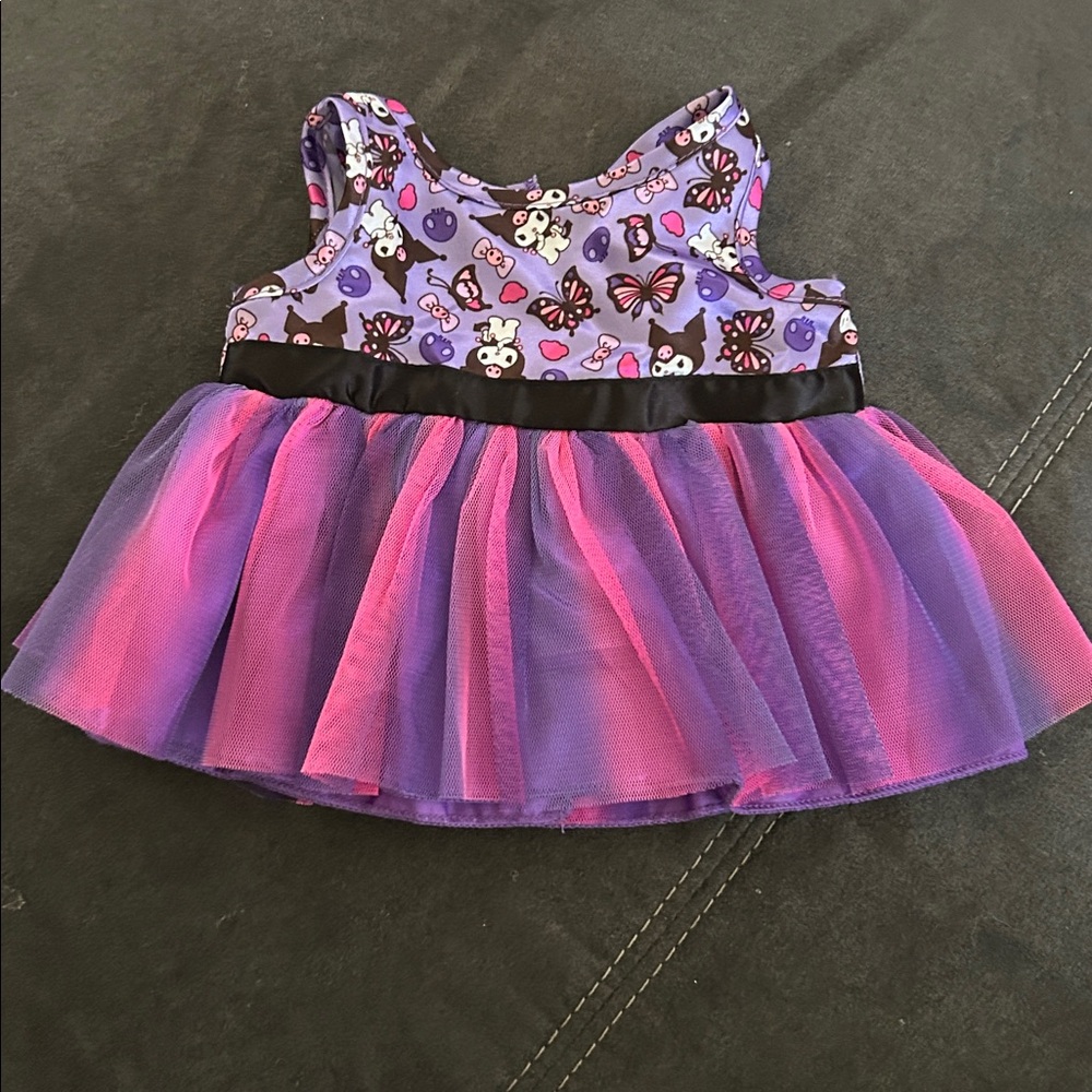 Build a Bear Hello Kitty Kuromi dress Tulle Cute Kid Christmas Purple & Pink Kid
